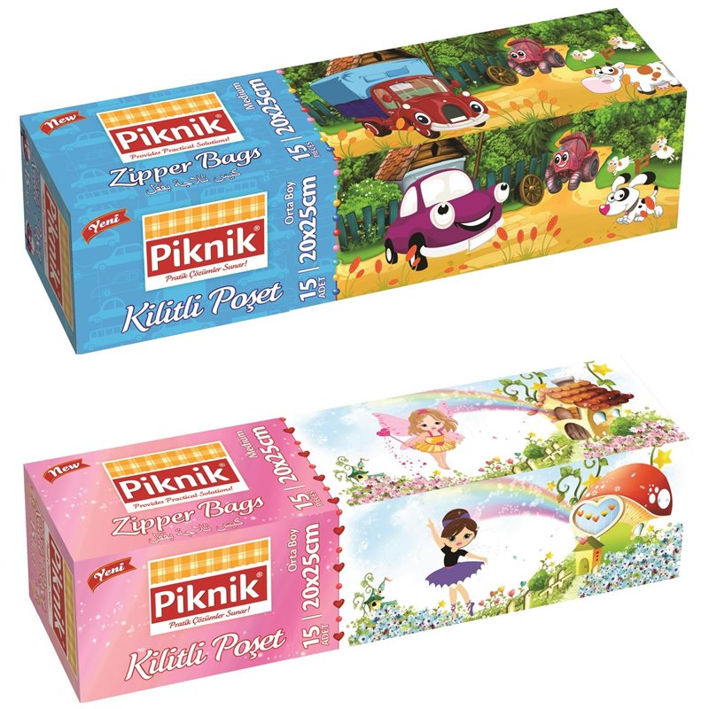 Piknik Gida Ambalaj Kilitli Poşet Orta 15'Li 1403P