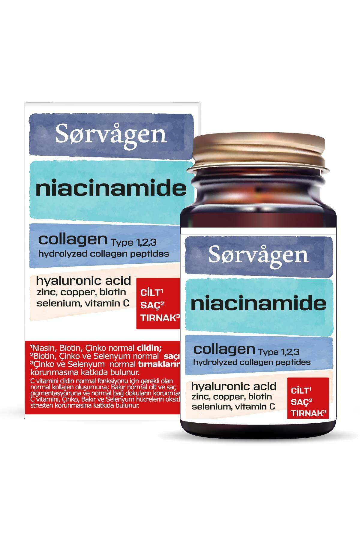 Sorvagen Niacinamide Collagen Kolajen Hyaluronic Acid 60 Tablet