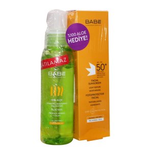 Babe Sunscreen Yüz için Spf 50+ 50ml + %100 Aloe Hediye