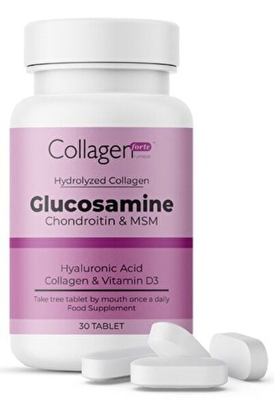 Collagen Forte Platinum Glucosamine Chondroitin MSM Hidrolize Kolajen Hyalüronik Asit 30 Tablet