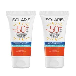 Solaris Tüm Cilt Tipleri İçin Nemlendirici Kolay Emilen Güneş Kremi SPF50+ 50 ml - 2 Adet