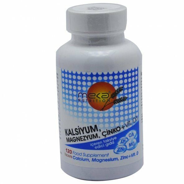 Meka Nutrition Kalsiyum Magnezyum Çinko D3 1360 mg 120 Tablet