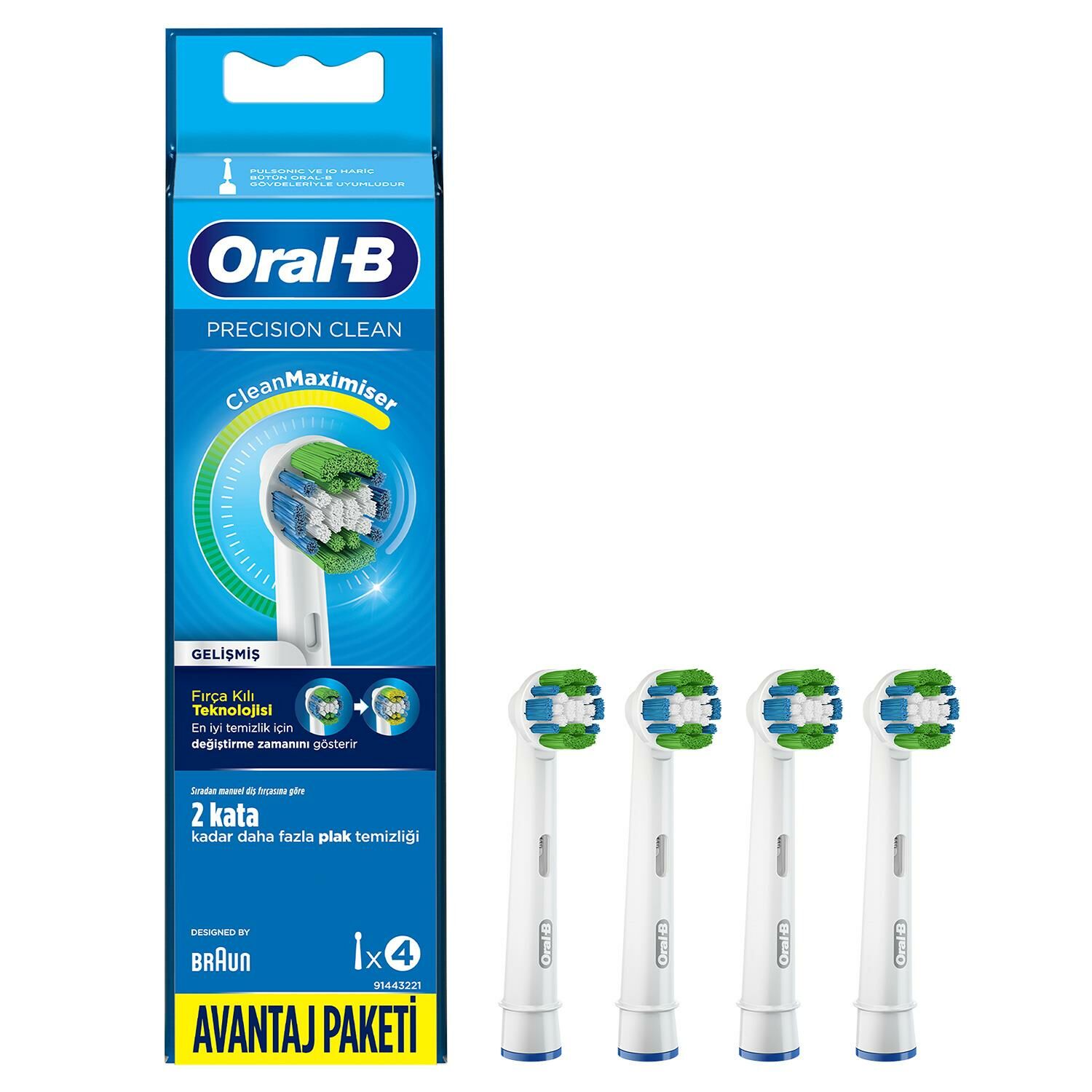 Oral-B Diş Fırçası Yedek Başlığı Precision Clean Clean Maximiser 4'lü