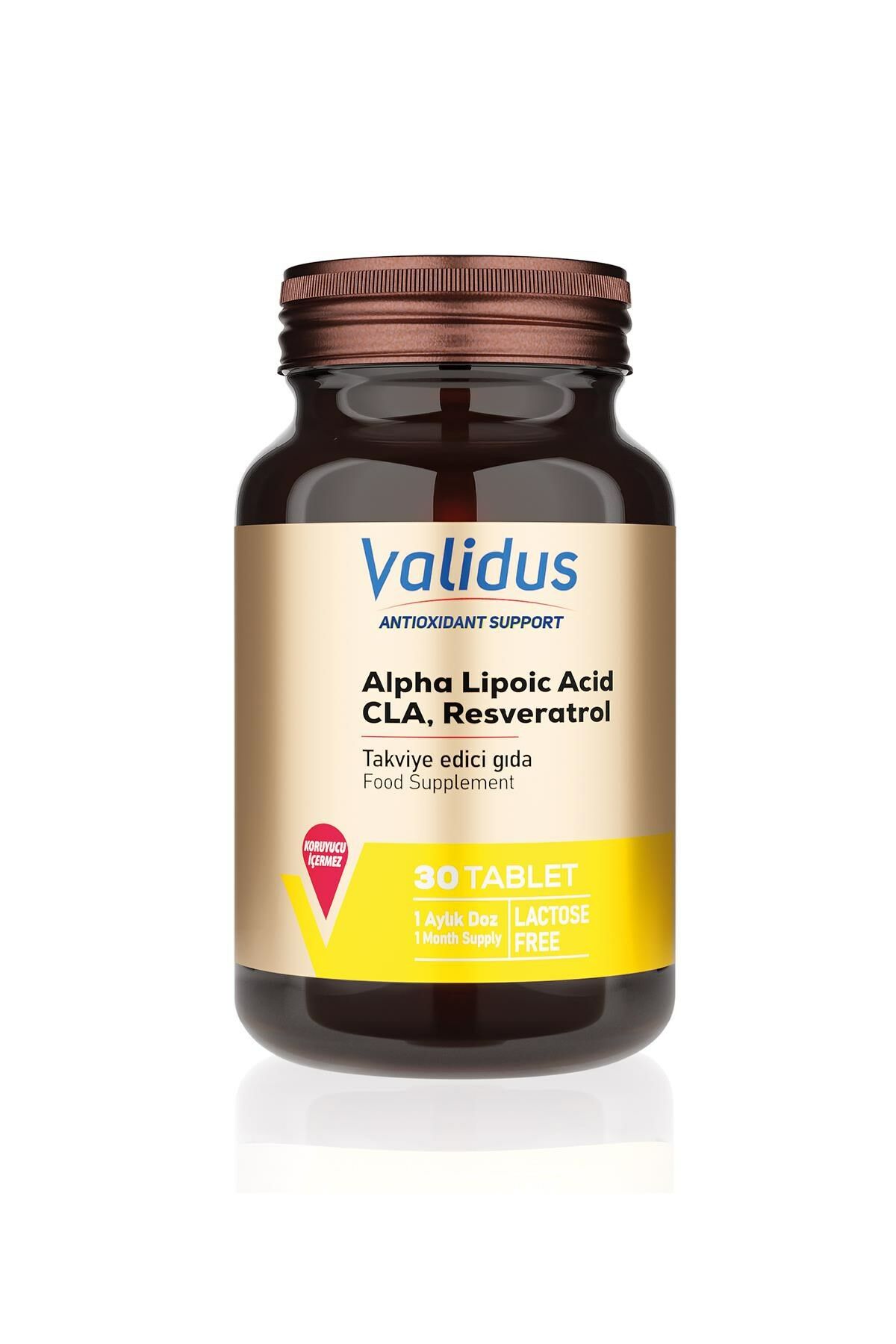 Validus Antioxidant Support Alpha Lipoic Acid + CLA + Resveratrol 30 Tablet
