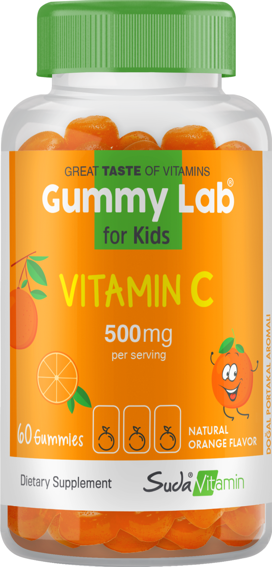 Suda Vitamin Gummy Lab Vitamin C For Kids Portakal Aromalı 60 Gummies