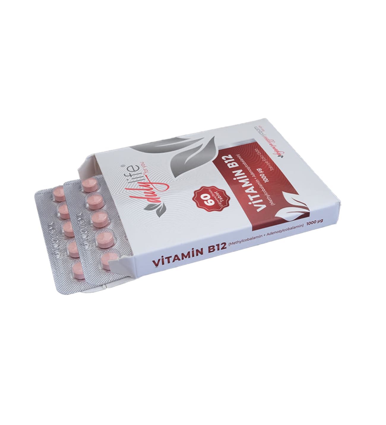 Dulylife Vitamin B12 Methylcobalamin Adenosylcobalamin 1000 mg 60 Çiğneme Dilaltı Tablet