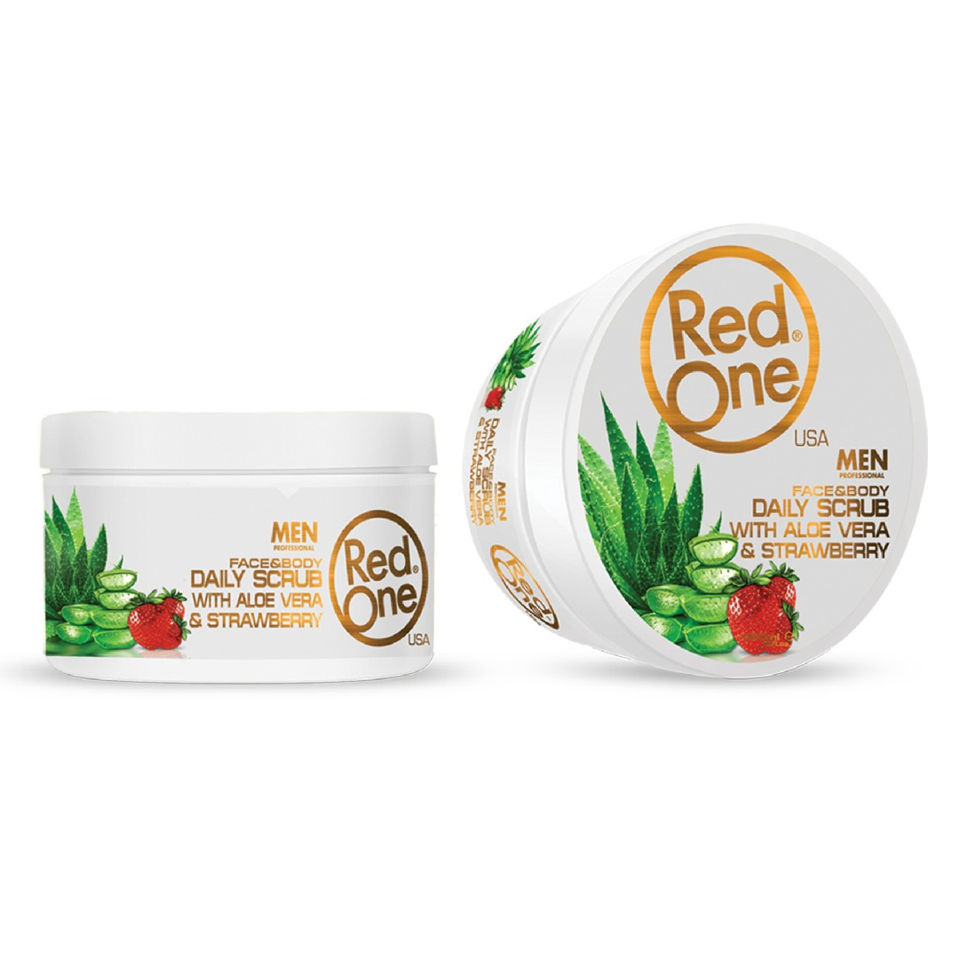 Red One Men Yüz ve Vücut Peelingi Scrub Aloa Vera & Çilek 450 ml