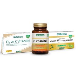 Vitamin C 60 Tablet 1250 mg + Vitamin B12 - Gİngko Biloba + Vitamin k& D3 Softgel