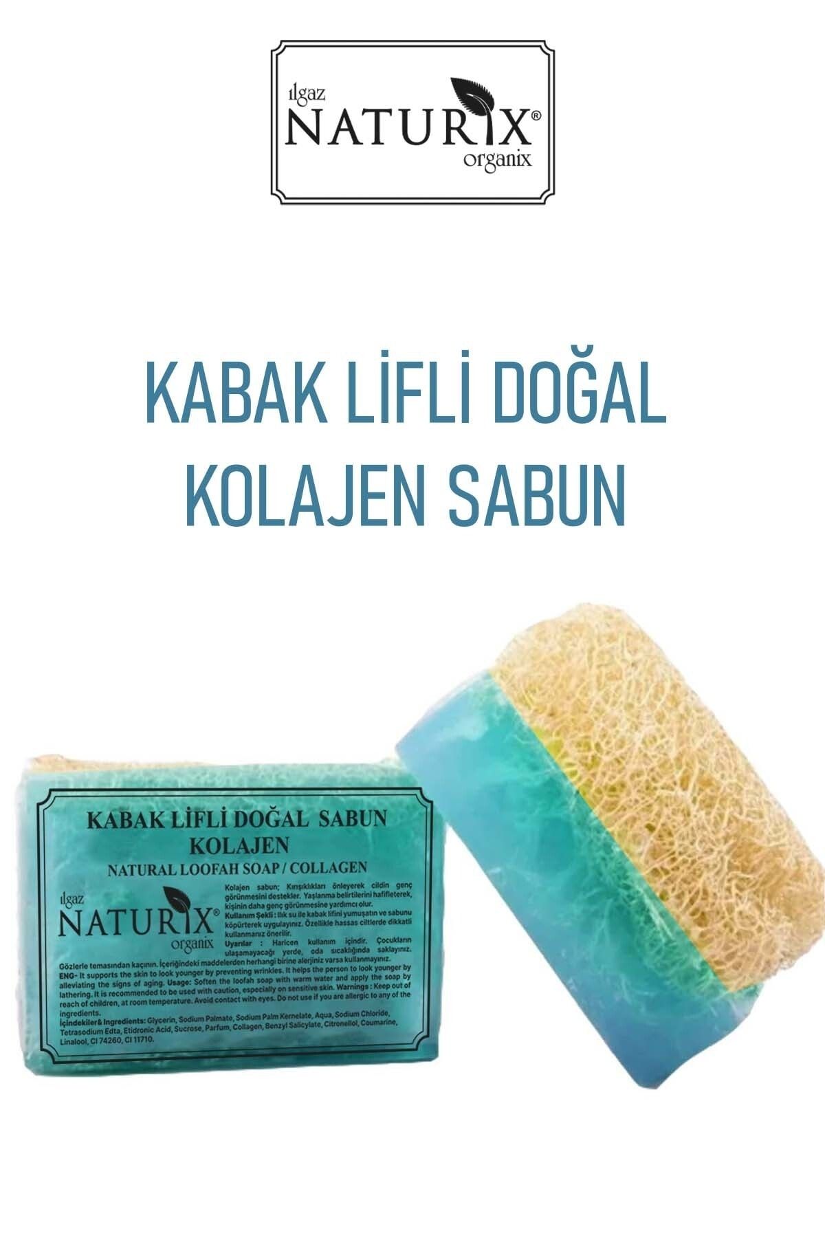 Naturix Doğal Kabak Lifli Kolajen Sabun Kırışıklık Önleyici Canlandırıcı Hücre Yenileyici Collagen Soap