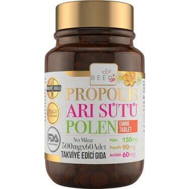 Bee'o Up Propolis Arı Sütü Polen Emme Tablet 500 mg 60 Tablet