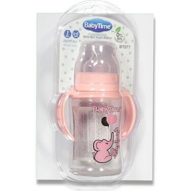 Baby Time BT077 Geniş Ağız Kulplu PP Biberon 250 ml