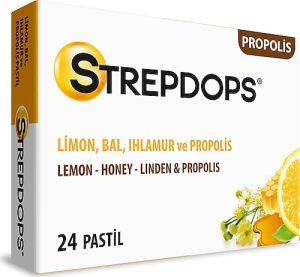 Strepdops Limon Bal Ihlamur ve Propolis Pastil 24'lü - 4 Adet
