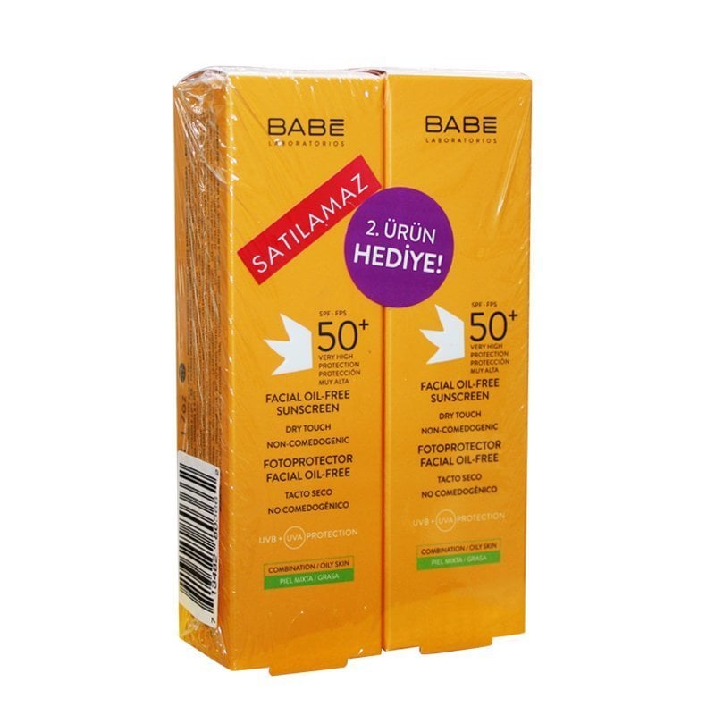 Babe Yüz İçin Yağsız Güneş Kremi Spf50+ 50 mL + 2.si Hediye