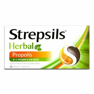 SKT:08/2024 Strepsils Herbal Propolis + C Vit 16 Pastil