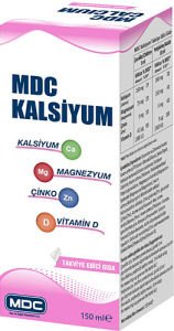 MDC Kalsiyum Magnezyum Çinko Vitamin-D Şurup 150 ml - 30 Adet