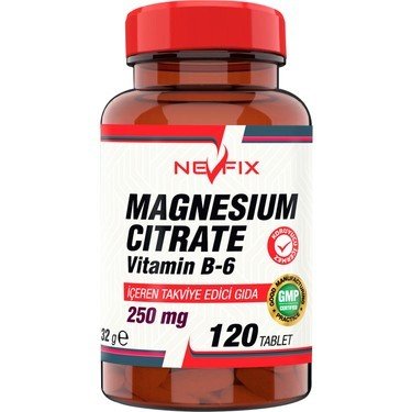 Nevfix Magnesıum Cıtrate Vitamin B-6 120 Tablet