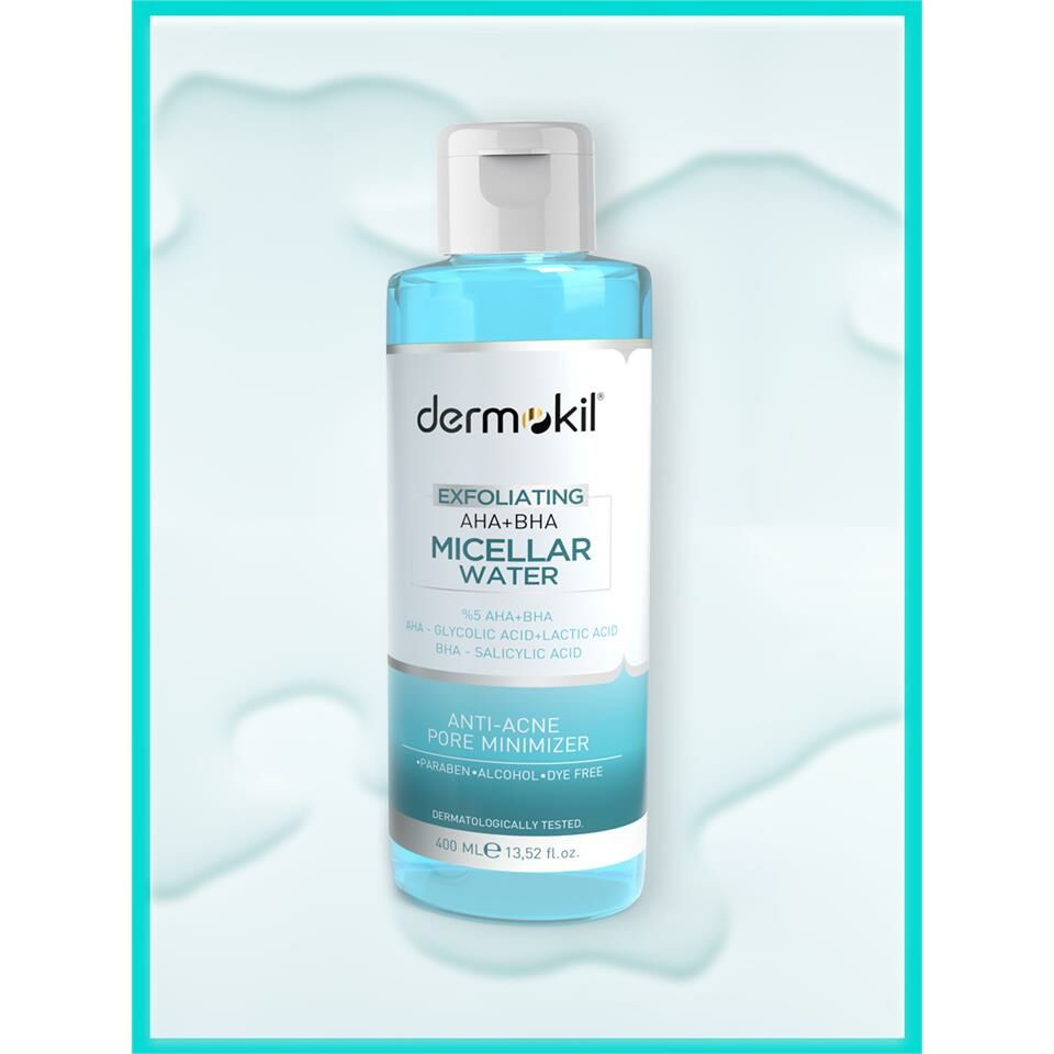 Dermokil Exfoliating AHA + BHA Niacinamide Micellar Makyaj Temizleme Suyu 400 ml