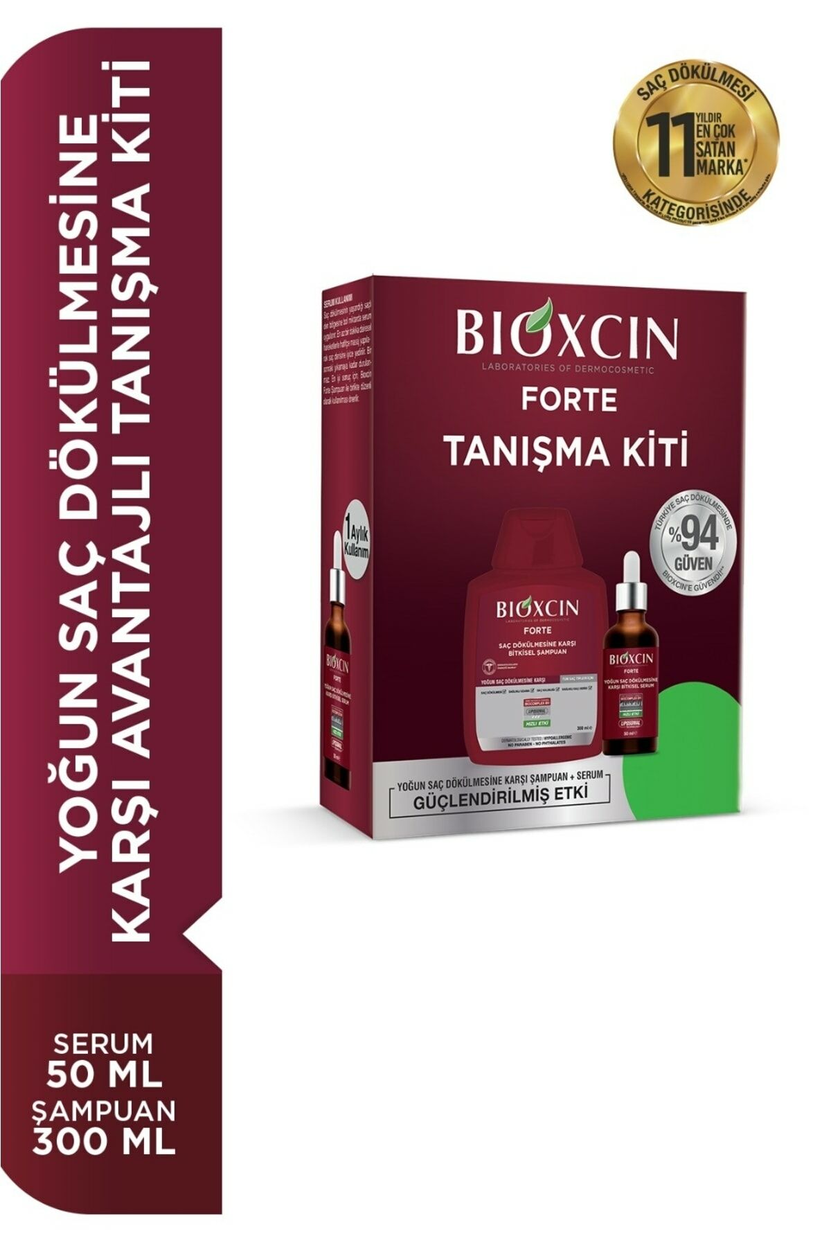 Bioxcin Forte Tanışma Kiti - Şampuan 300 ml & Serum 50 ml - 3 Adet