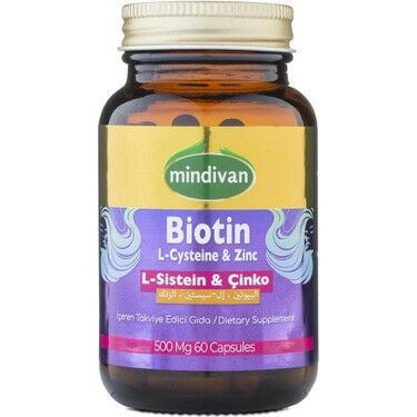 Mindivan Biotin L-Sistein Çinko 60 Kapsül