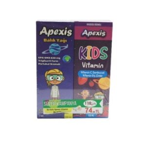 Apexis Kids Sambucus Şurup 150ml+Balık Yağı 150ml Set