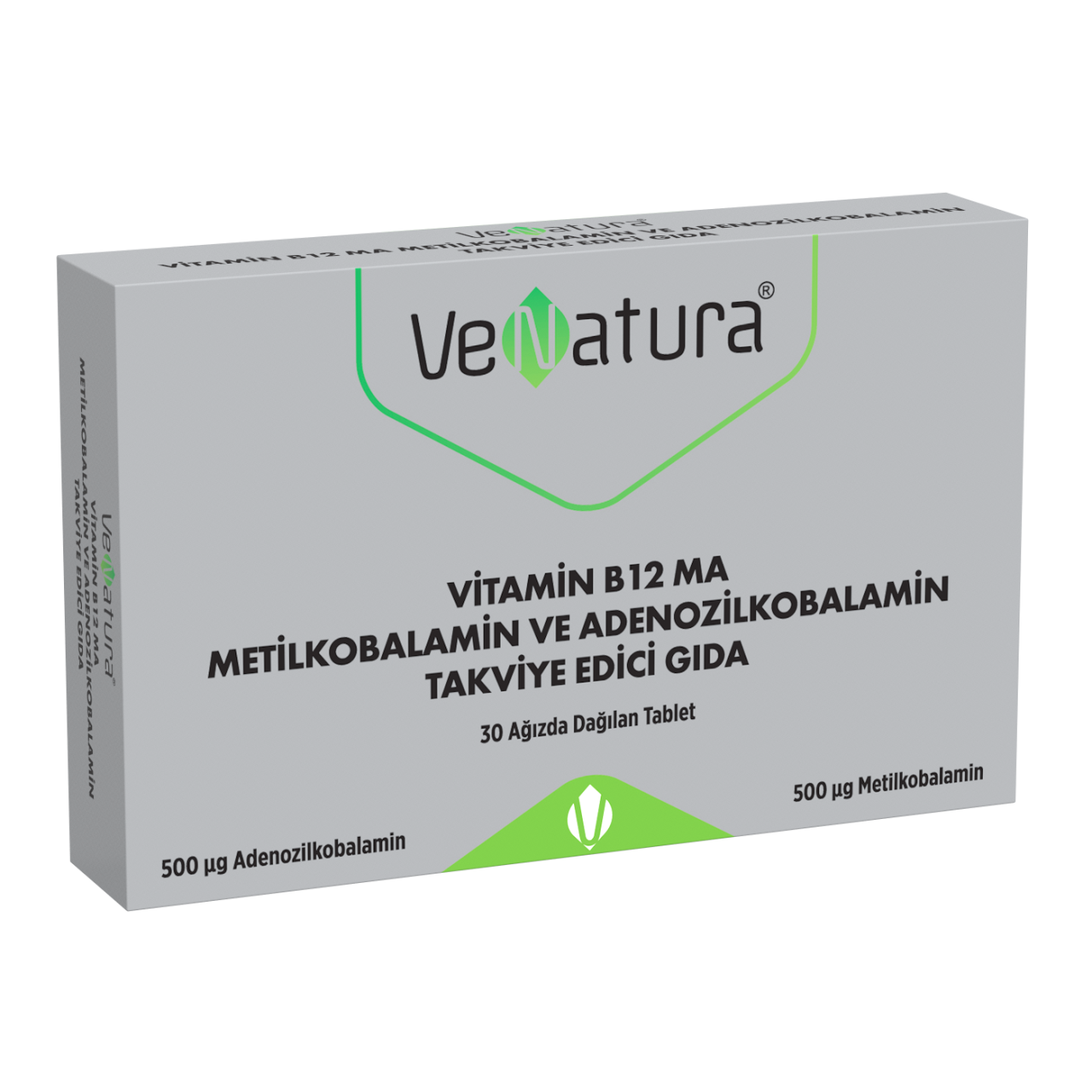 VeNatura Vitamin B12 MA Metilkobalamin ve Adenozilkobalamin 30 Tablet