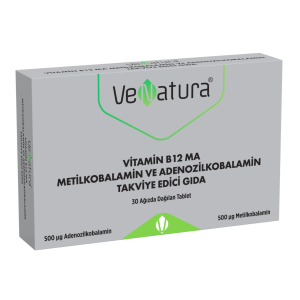 VeNatura Vitamin B12 MA Metilkobalamin ve Adenozilkobalamin 30 Tablet