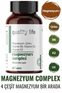 Quality Life Magnezyum Complex Malat Sitrat Glisinat Taurat Bisglisinat 60 Tablet