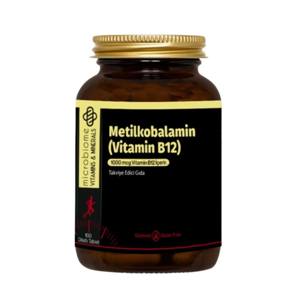 Microbiome Vitamin B12 Metilkobalamin 1000 mcg 100 Dilaltı Tablet