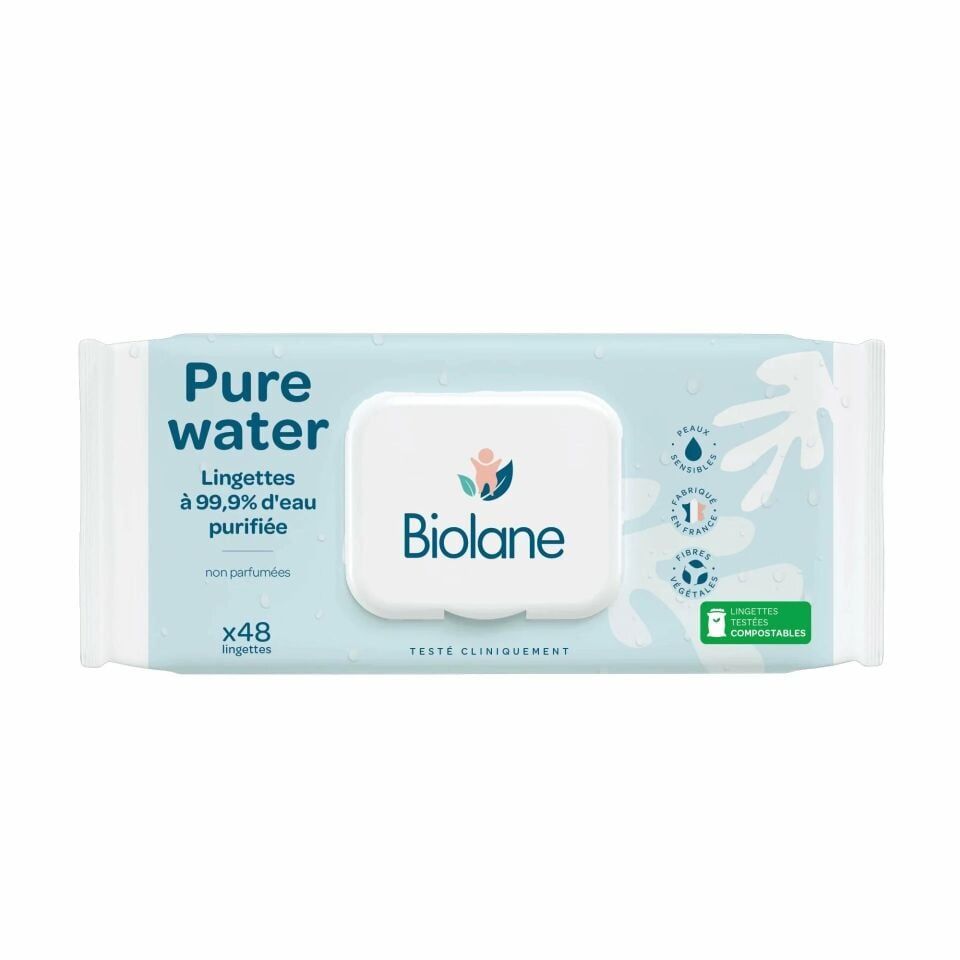 SKT:11/2024 Biolane Pure Water Wipes Islak Mendil 48 Adet