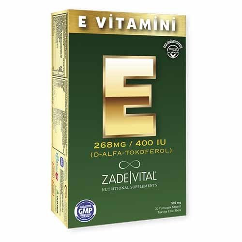 Zade Vital E Vitamini Blister 30 Kapsül