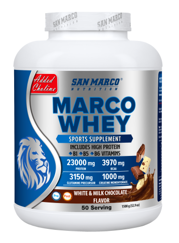 Marco Whey Protein Tozu Sütlü ve Beyaz Çikolata Aromalı 1500 gr