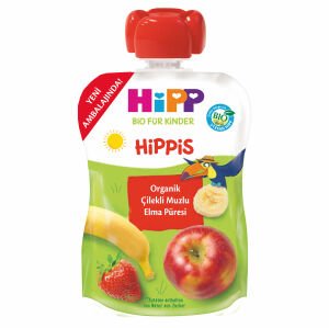 Hipp Organik Çilekli & Muzlu Elma Püresi 100 gr