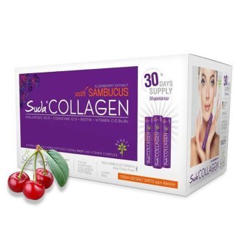 SKT:11/2022 Suda Collagen Sambucus Vişne Aromalı 1200 ml (30 Shots x 40 ml)