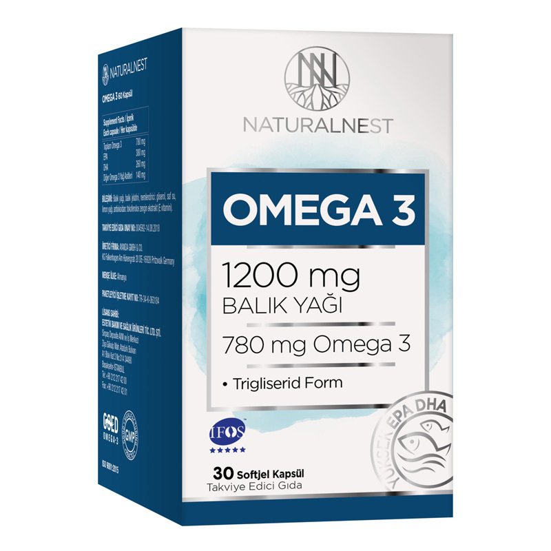 Natural Nest Omega 3 Balık Yağı 1200 Mg 30 Kapsül Takviye Edici Gıda