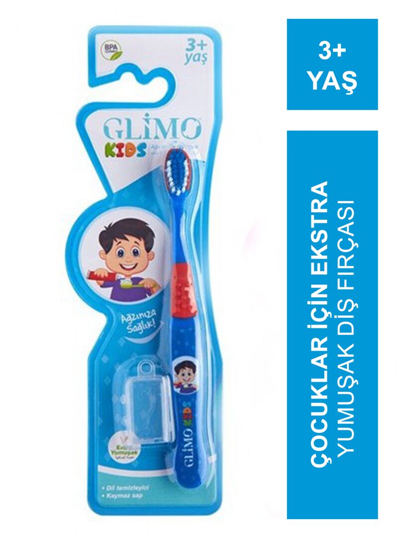 Glimo Kids Ekstra Yumuşak Diş Fırçası 3+ Yaş - Mavi