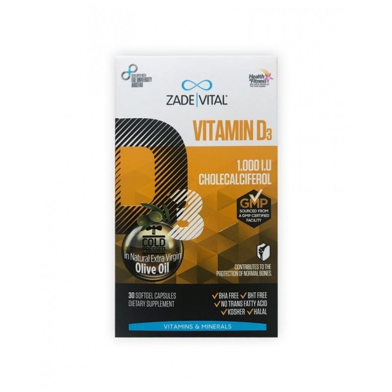 Zade Vital D3 Vitamini 1.000 I.U 30 Kapsül