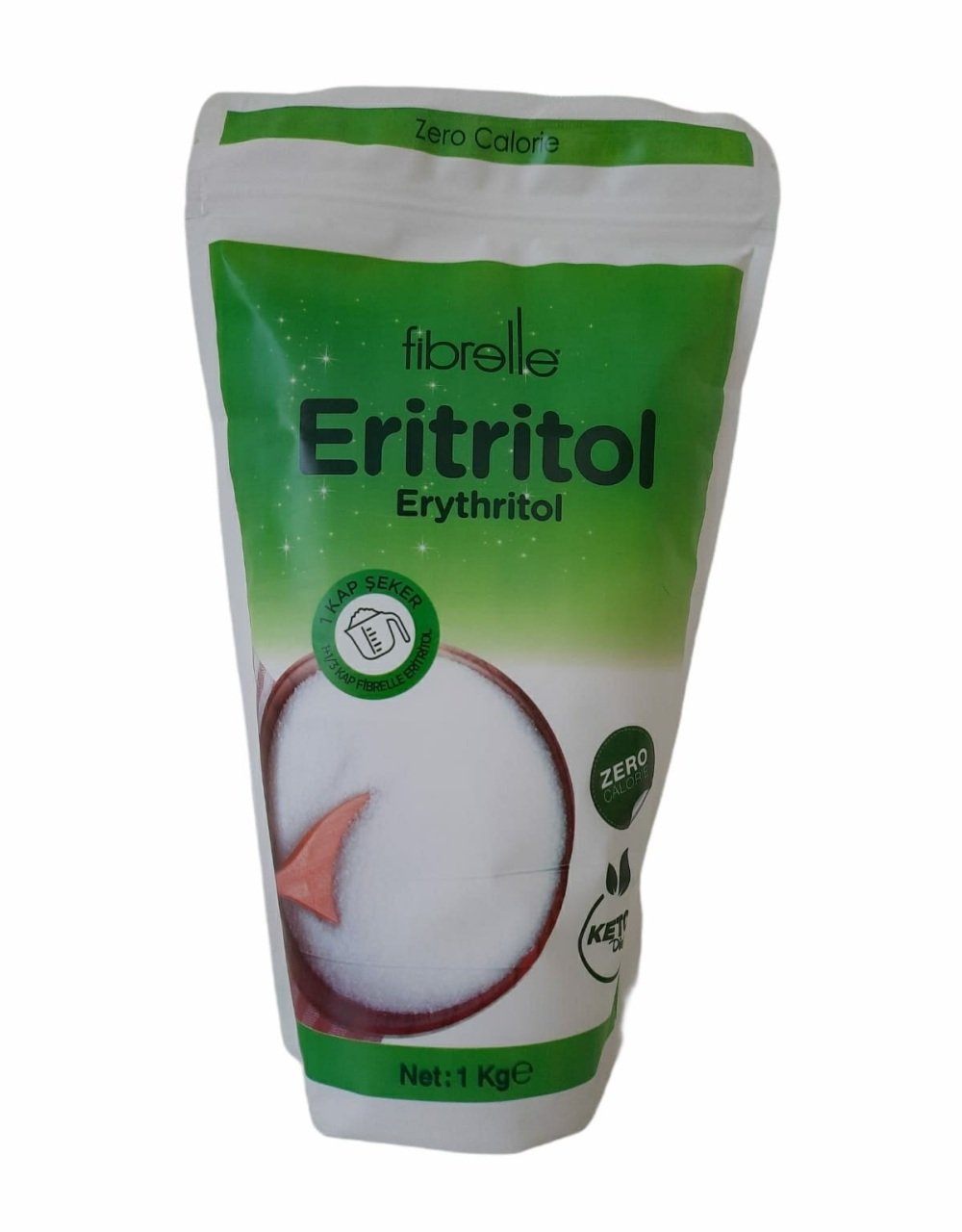 Fibrelle Eritritol Ketojenik Diyete Uygun Tatlandırıcı 1000 Gr Sıfır Kalori Erythritol