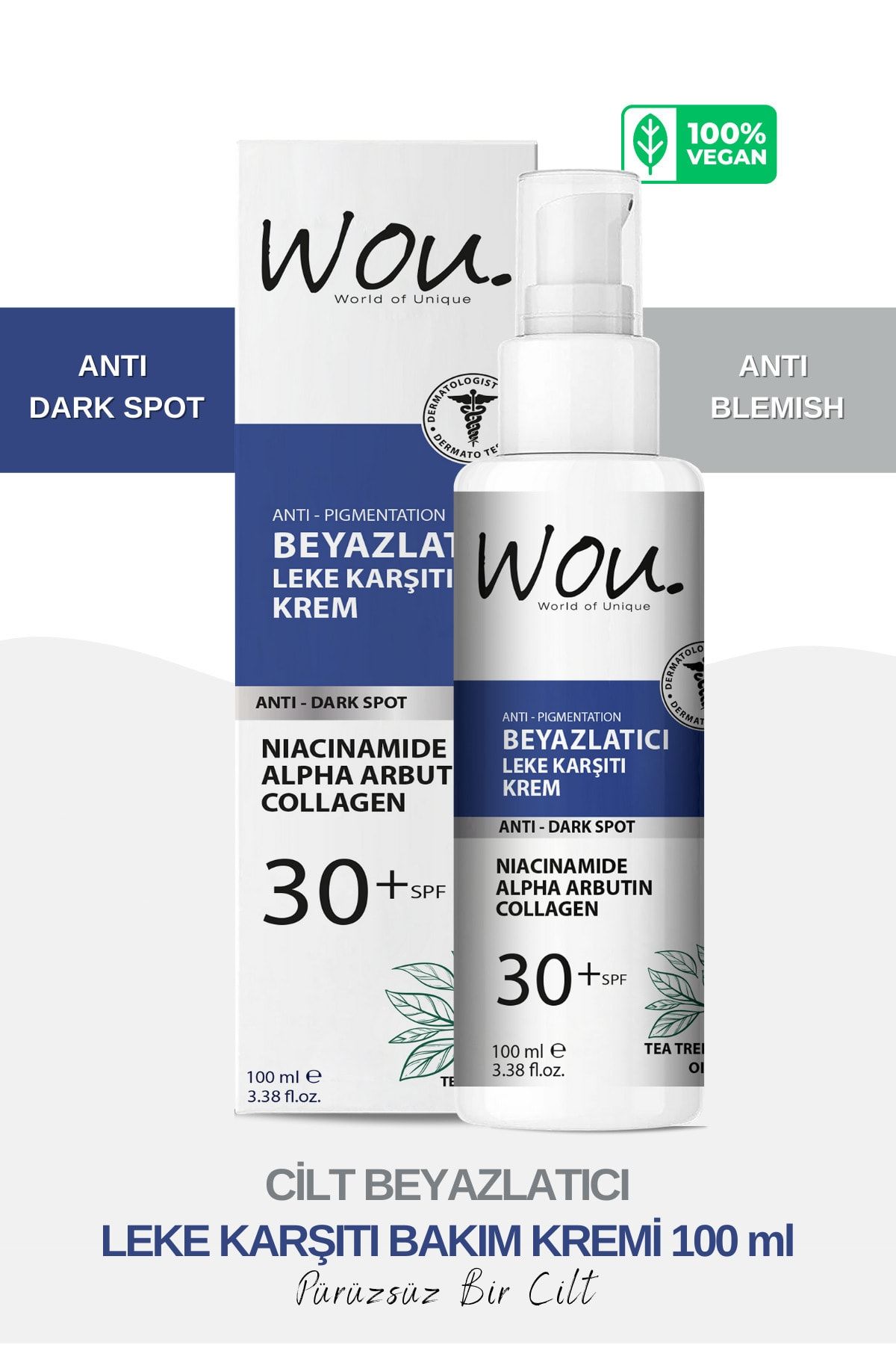 Wou Leke Karşıtı Beyazlatıcı Krem SPF30+ 100 ml