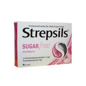 Strepsils Şekersiz Çilek Aromalı 16 Pastil