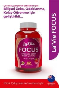 La Vie Focus Magnezyum 260 gr Çilek Aromalı Çiğnenebilir 60 Gummy