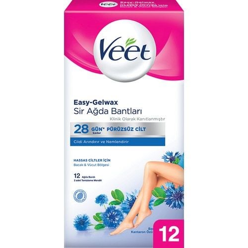 Veet Hassas Ciltler İçin Ağda Bandı 12'li