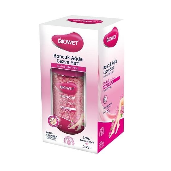 Biowet Cezveli Boncuk Ağda Seti Hassas Ciltler İçin Pudralı 5'li 220 gr