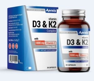 Apexis Vit D3  +K2 +C 1000 mg 30 Kapsül