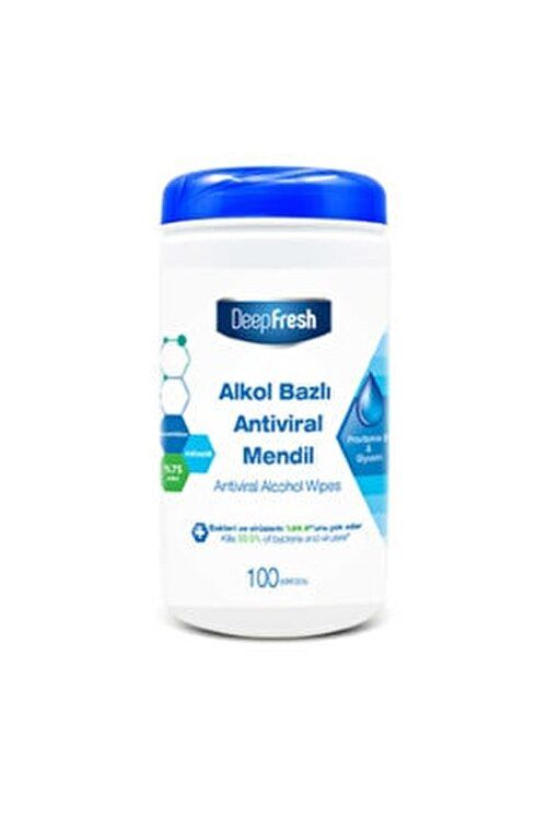 DeepFresh Alkollü Antiviral Islak Mendil Kutulu 100 Yaprak