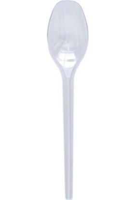 Plastik Sup Kaşık Şeffaf - 100 Adet (Paket)