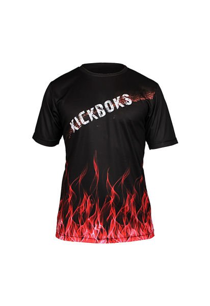 Dosmai Dijital Baskılı Kick Boks Bisiklet Yaka Spor T-Shirt KBT083 M - Kırmızı