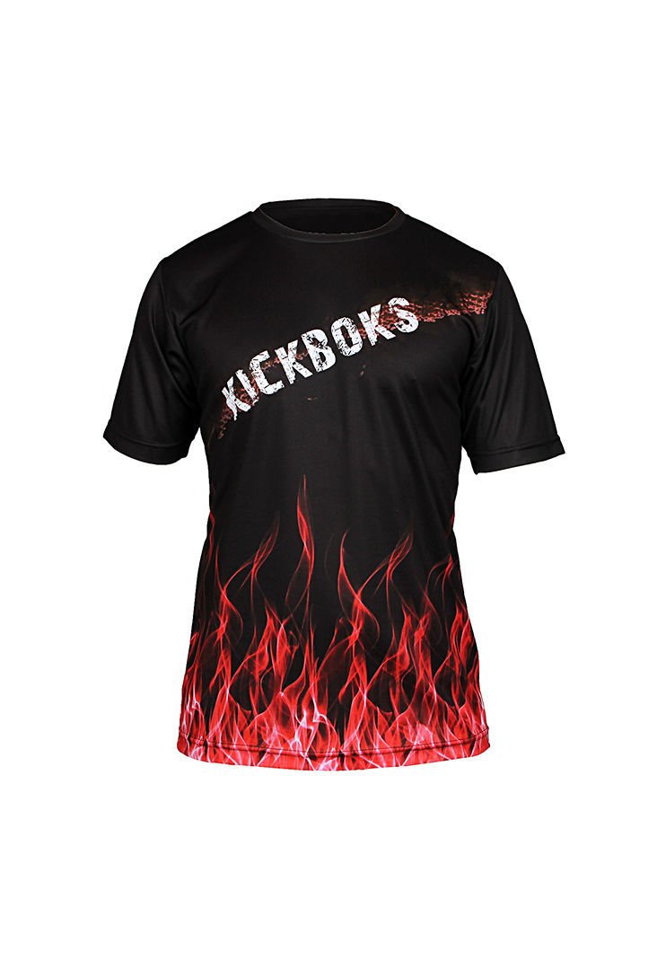 Dosmai Dijital Baskılı Kick Boks Bisiklet Yaka Spor T-Shirt KBT083 2XL - Kırmızı