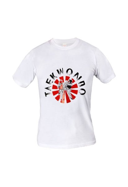 Dosmai Taekwondo Baskılı Antrenman Tişörtü Spor T-Shirt TK834 Beyaz