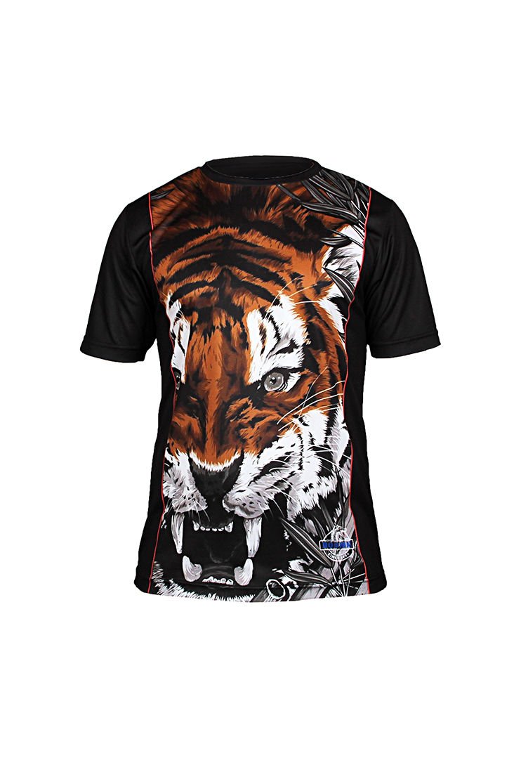 Dosmai Dijital Baskılı Tiger Bisiklet Yaka Spor T-Shirt FGT063