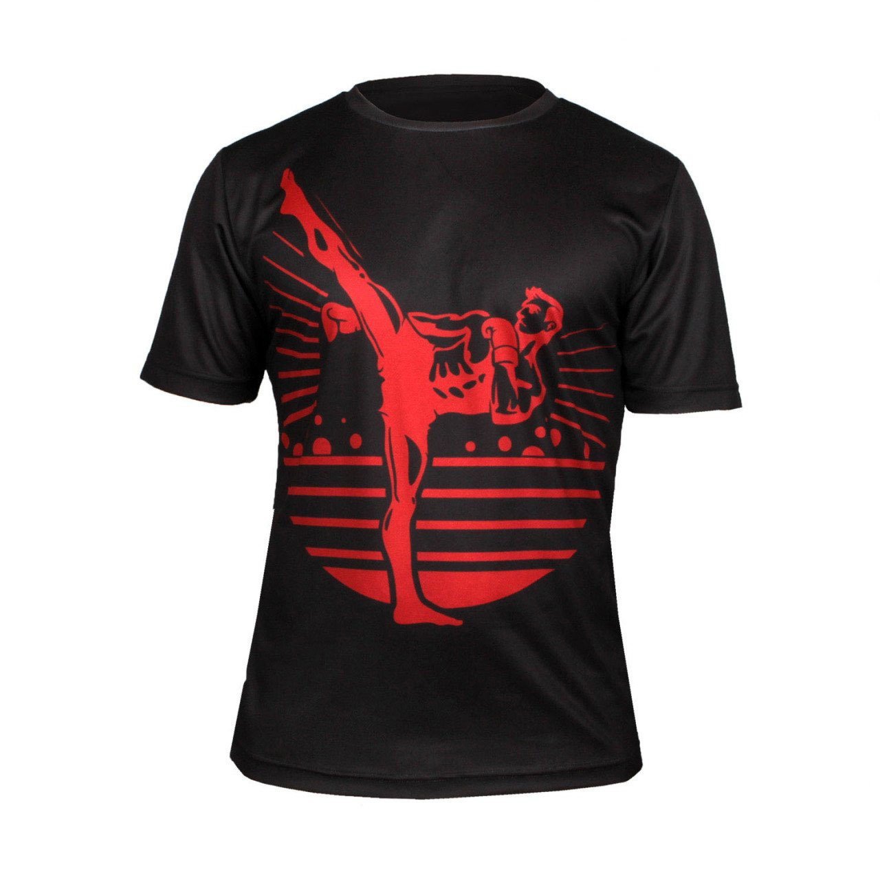 Dosmai Dijital Baskılı Kick Boks Kick Boxing Bisiklet Yaka Spor T-Shirt KBT077